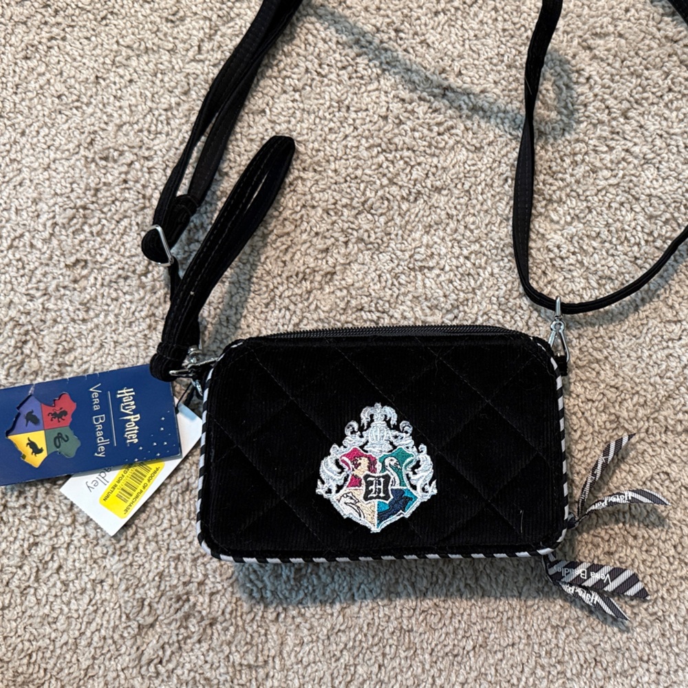 Harry Potter Black Quilted Crossbody Bag
